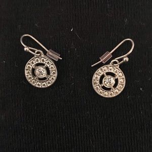 Silver Circle Dangle Earrings